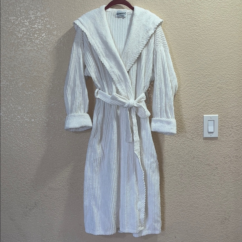 Vintage Crowntuft Chenille Robe Womens Medium White 90s Nanny